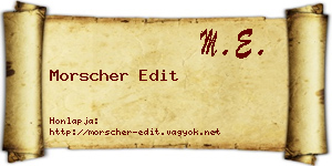 Morscher Edit névjegykártya